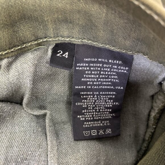J Brand Jeans 24 Green Skinny Stretch Denim Minimalist Everyday - Picture 8 of 8